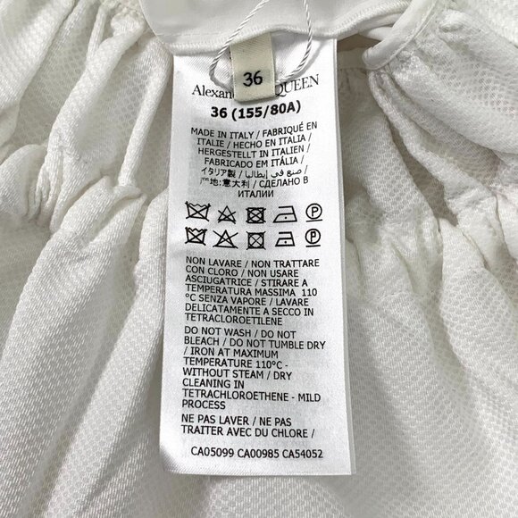 Alexander McQueen Womens White Peplum Long Sleeve Button-Down Shirt Blouse Made - Picture 6 of 6